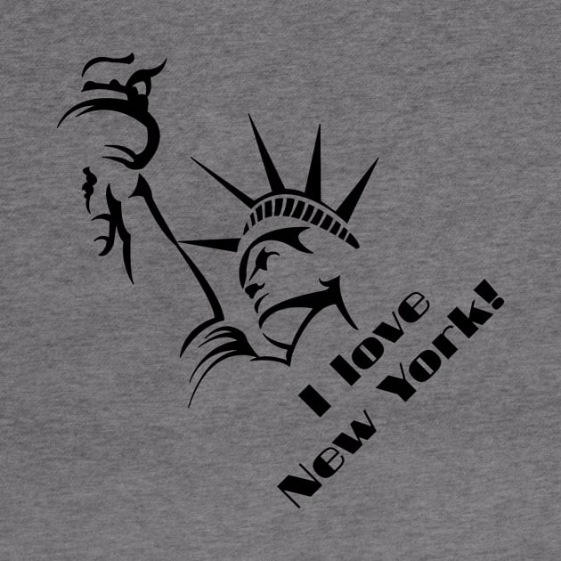 I love New York Design Black by Qwerdenker Music Merch